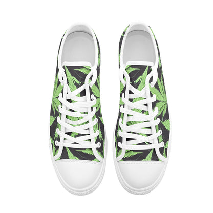 Marijuana Green Leaf MaryJane Low Top Canvas Shoes