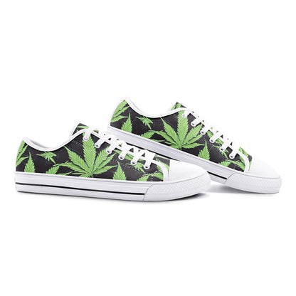 Marijuana Green Leaf MaryJane Low Top Canvas Shoes