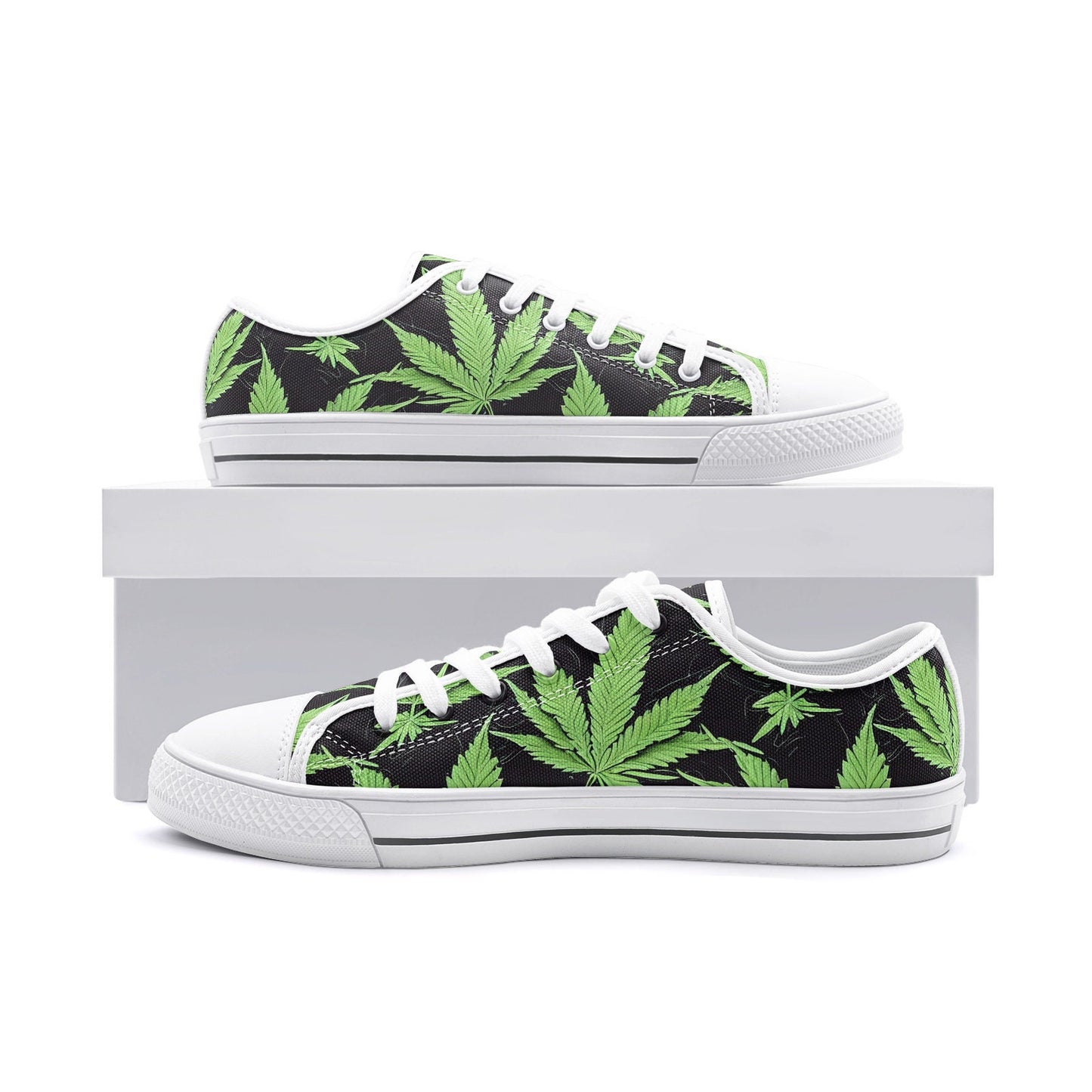 Marijuana Green Leaf MaryJane Low Top Canvas Shoes