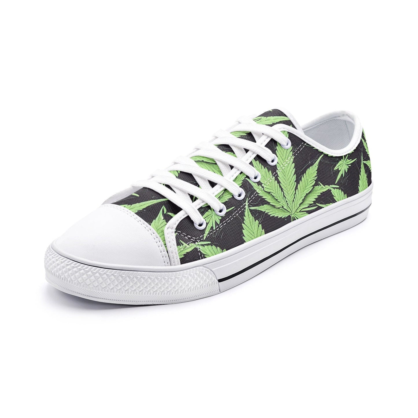 Marijuana Green Leaf MaryJane Low Top Canvas Shoes