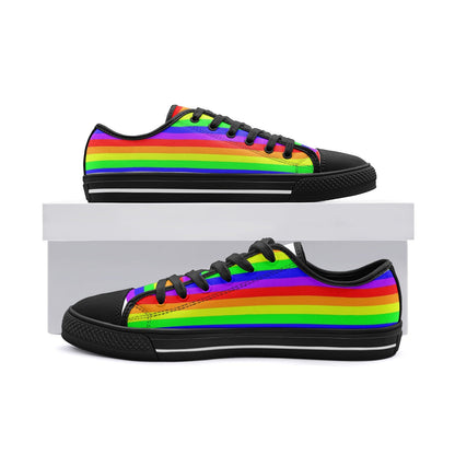 Rainbow Stripe Pride Low Top Canvas Sneakers