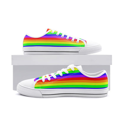 Rainbow Stripe Pride Low Top Canvas Sneakers