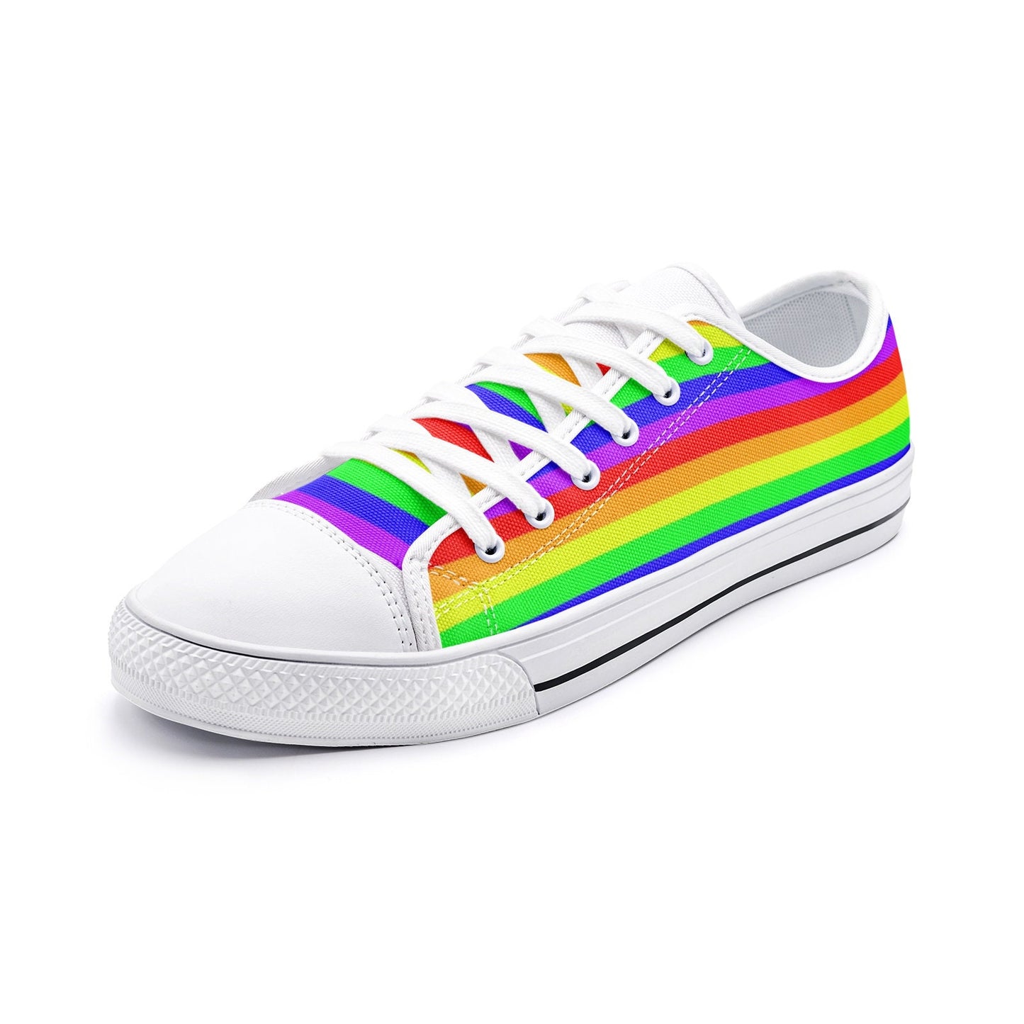 Rainbow Stripe Pride Low Top Canvas Sneakers