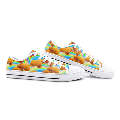 Chicken Nuggets Rainbows Low Top Canvas Shoes