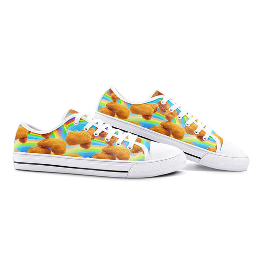 Chicken Nuggets Rainbows Low Top Canvas Shoes