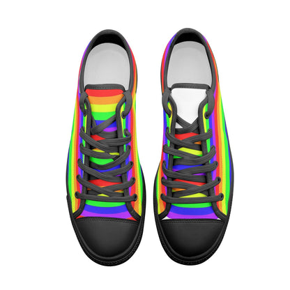 Rainbow Stripe Pride Low Top Canvas Sneakers