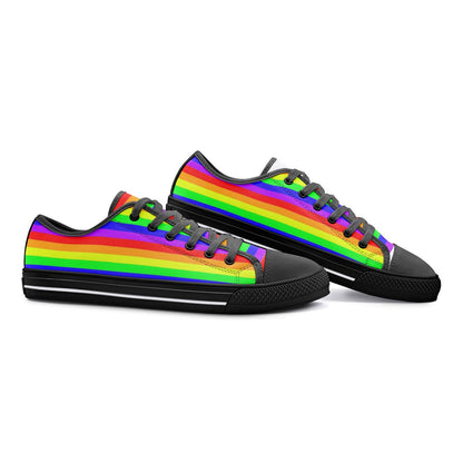 Rainbow Stripe Pride Low Top Canvas Sneakers