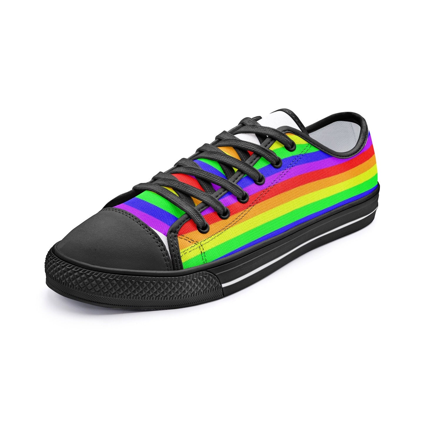 Rainbow Stripe Pride Low Top Canvas Sneakers