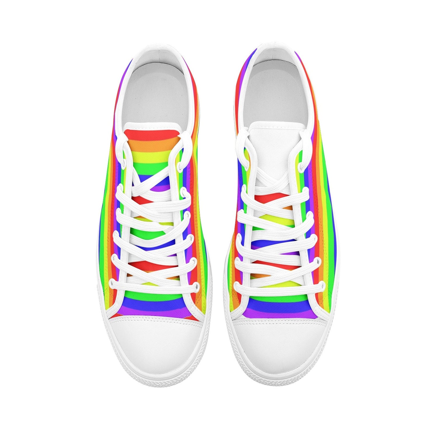 Rainbow Stripe Pride Low Top Canvas Sneakers