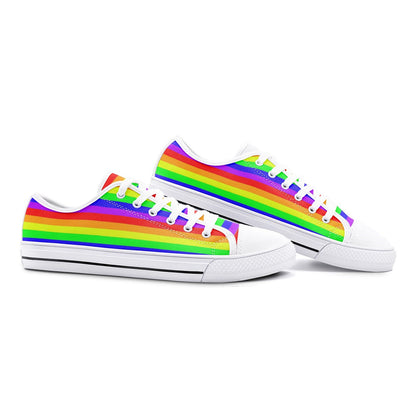 Rainbow Stripe Pride Low Top Canvas Sneakers